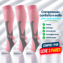 Kit 3 Pares de Meias Compressivas Vibrantes ColorFlex™ - Pretas Sport