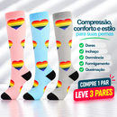 Kit 3 Pares de Meias Compressivas Vibrantes ColorFlex™ - Cores