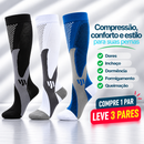 Kit 3 Pares de Meias Compressivas Vibrantes ColorFlex™ - Pretas Sport