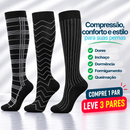 Kit 3 Pares de Meias Compressivas Vibrantes ColorFlex™ - Pretas Serenity