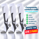 Kit 3 Pares de Meias Compressivas Vibrantes ColorFlex™ - Pretas Sport