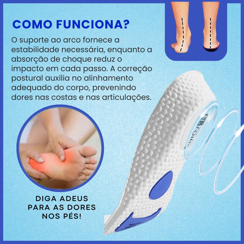 Palmilhas ORTOConfort™ - Absorção de Choque/Anti Impacto + Conforto Diário