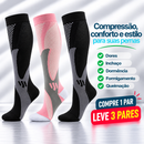 Kit 3 Pares de Meias Compressivas Vibrantes ColorFlex™ - Pretas Sport