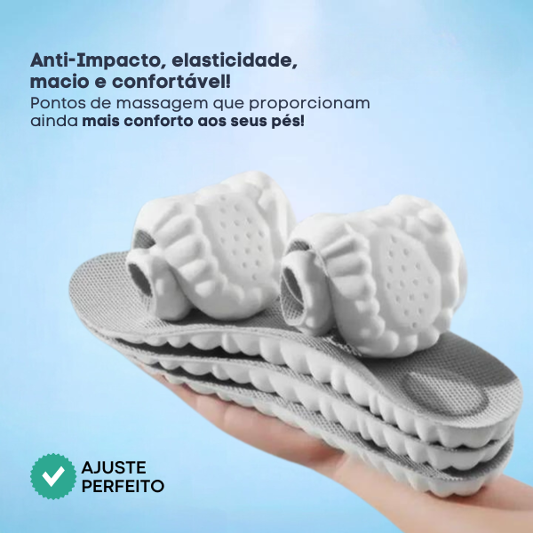 Palmilhas OrtoFlex™ - Absorção de Choque/Anti Impacto + Conforto