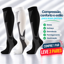 Kit 3 Pares de Meias Compressivas Vibrantes ColorFlex™ - Pretas Sport