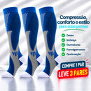 Kit 3 Pares de Meias Compressivas Vibrantes ColorFlex™ - Pretas Sport