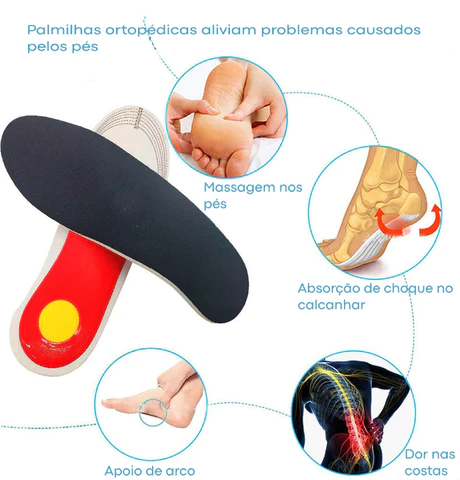 Palmilha Ortopédica Para Correção da pisada - Tamanhos ajustáveis